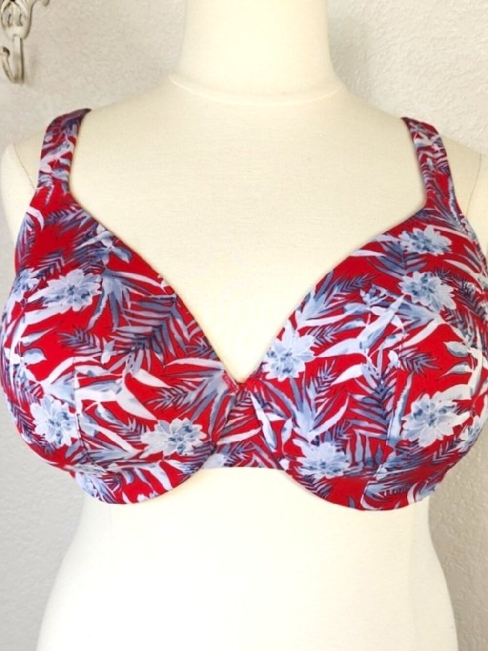 Cacique 42DDD Bra Cotton Lightly Lined Floral Underwired Full Coverage